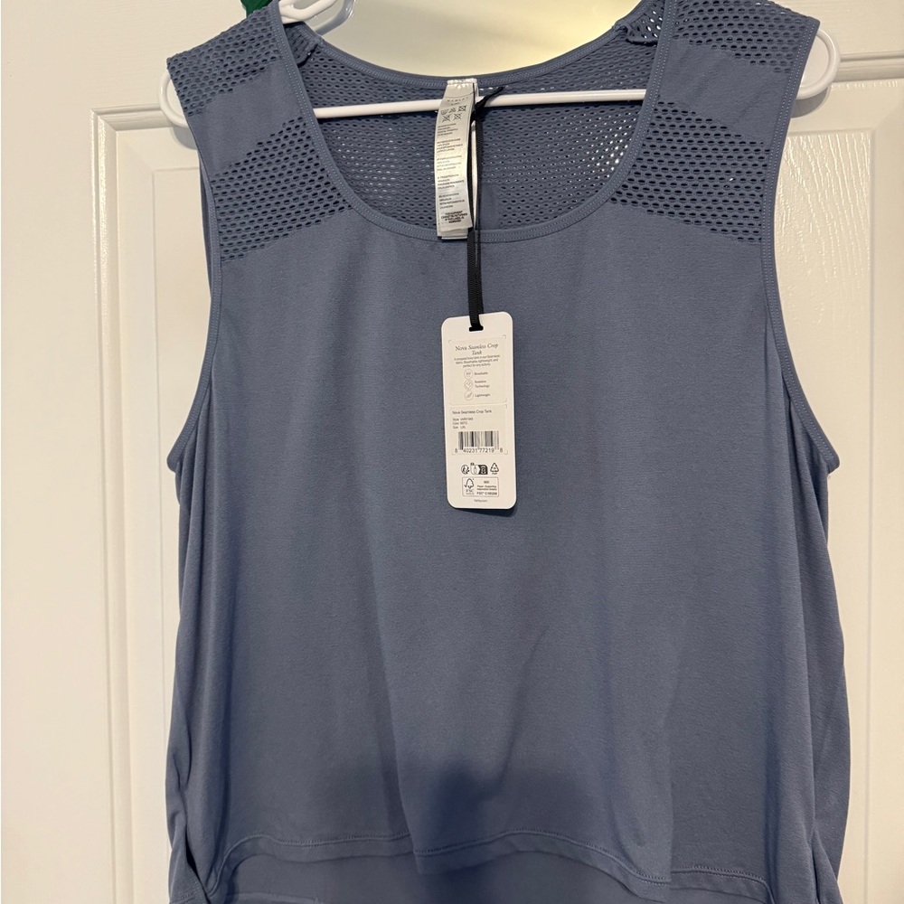 NWT Varley Nova Seamless Crop Tank - Stone Blue